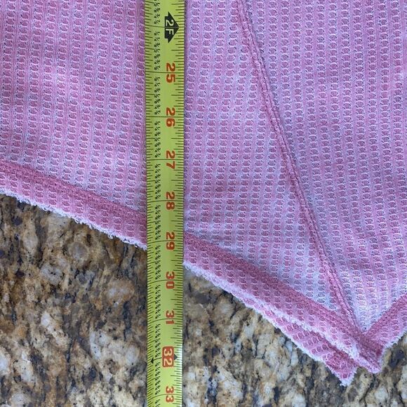 ❤️Last Chance Seven7 Pink Cotton Blend Handkerchief Hem Waffle Top size L - Picture 10 of 10